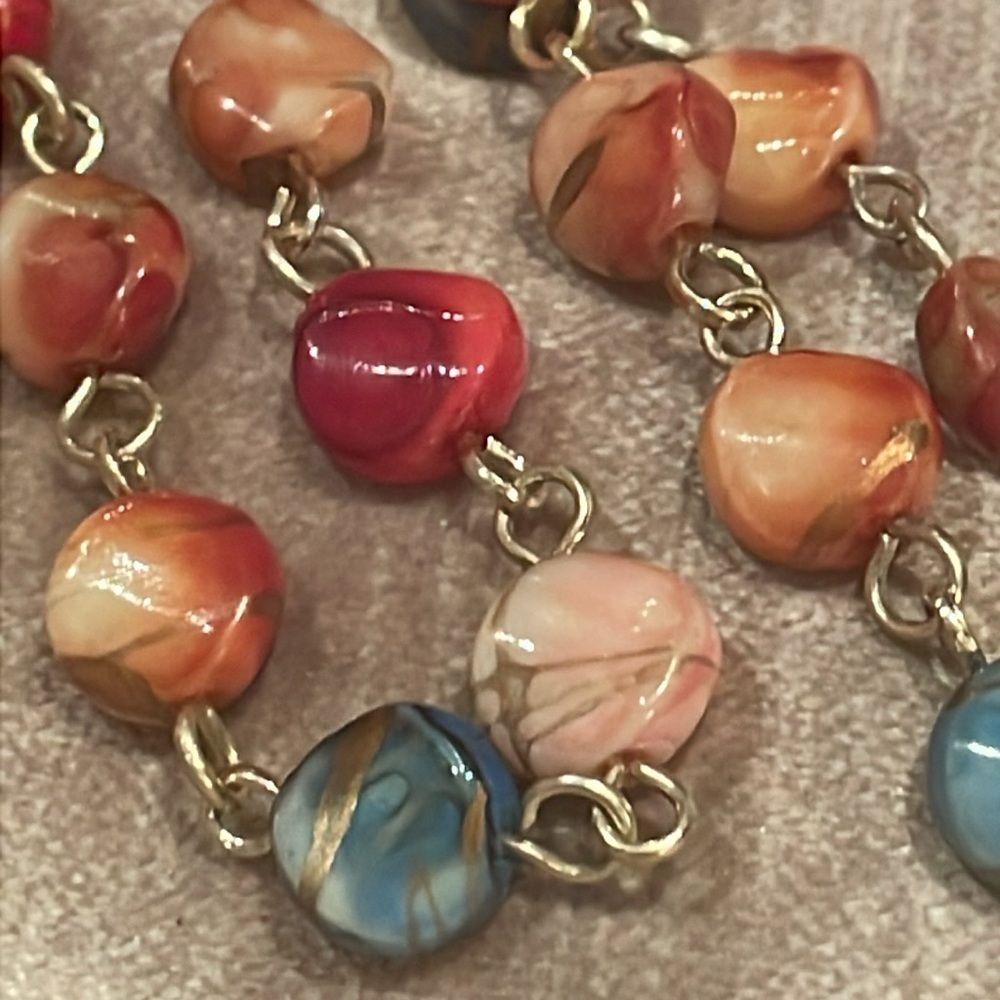 Colorful Lightweight Beaded Necklace 34” - Picture 6 of 6